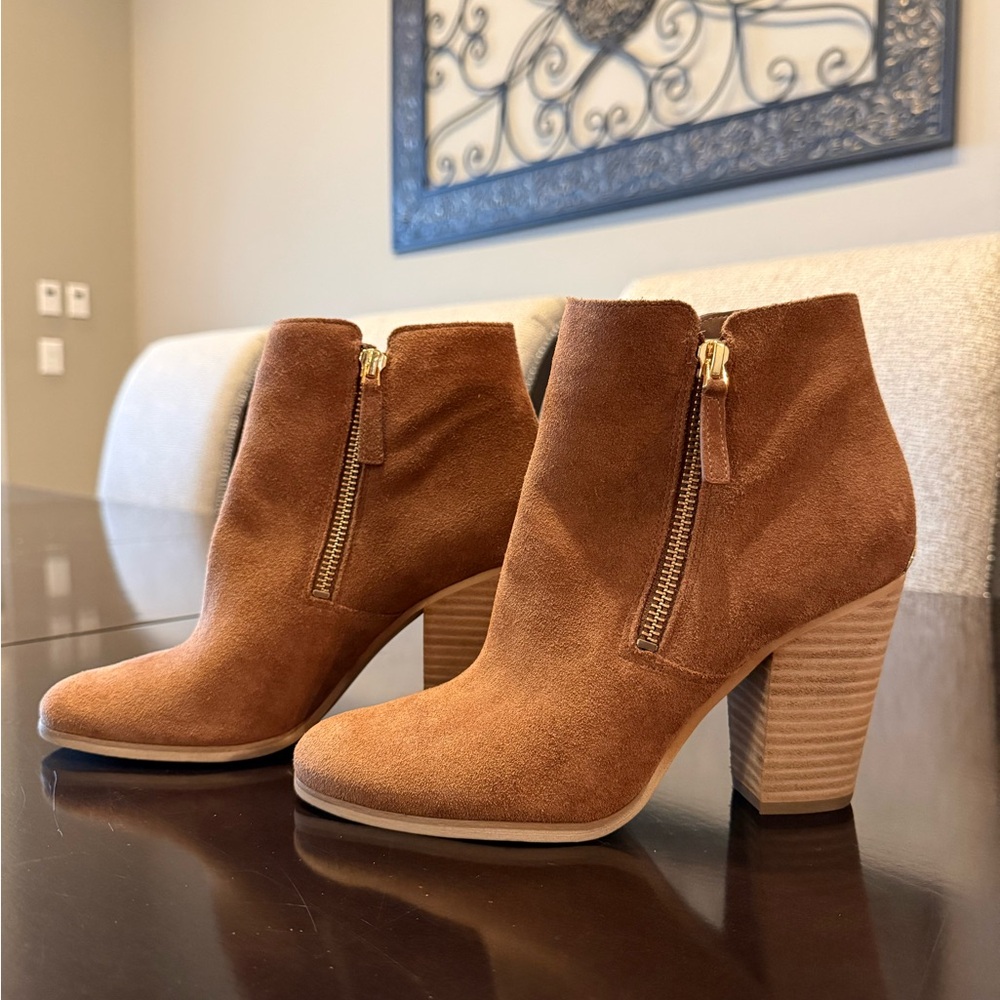 Michael Kors Tan Suede Ankle Booties